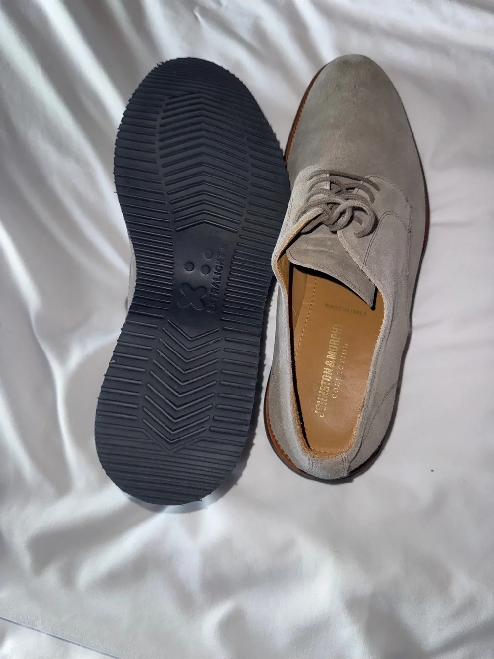 Johnston & Murphy Men's Suede Lace-Up Shoes - Beige Sz 11
